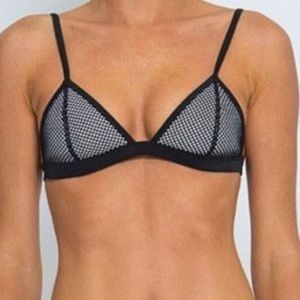 Triangl Black & White Mesh Bikini Top